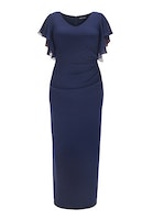 Swing Curve / Langes Crepe-Kleid mit Chif